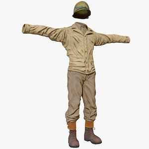 american wwii infantry soldier 3ds