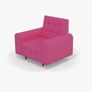 3D Classic Sofa 1 seater
