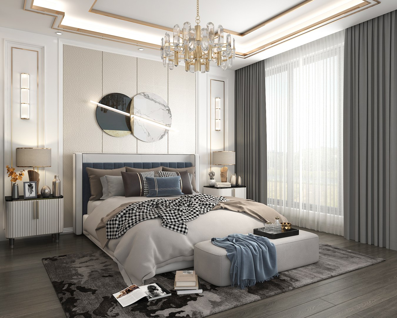 3D Luxury Bedroom Interior Scene 2 - TurboSquid 1938154