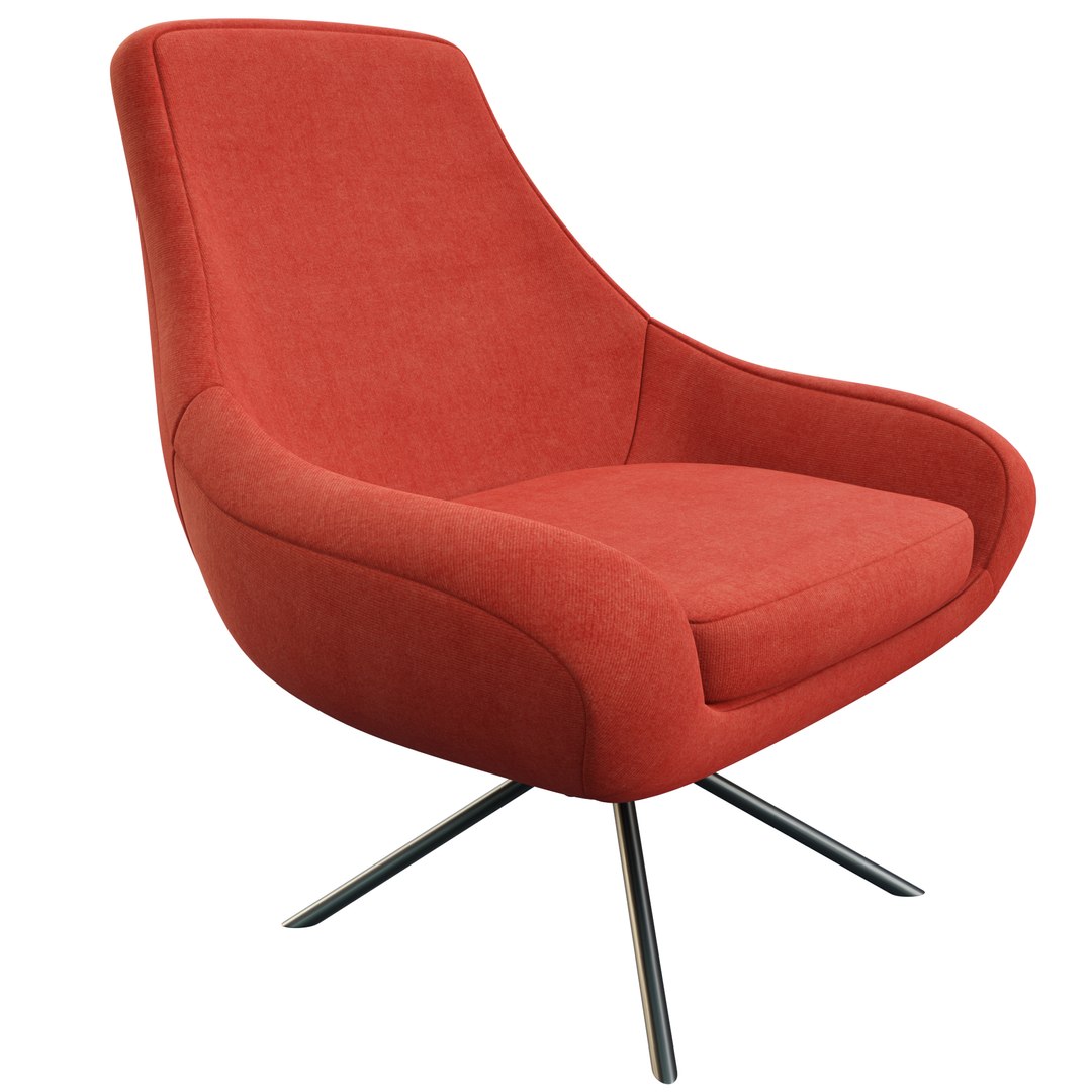 3D Noomi Swivel Lounge Chair and Noomi Footstool by Softline model