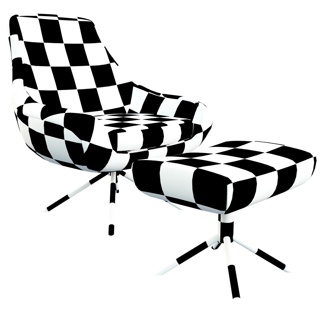 3D Noomi Swivel Lounge Chair and Noomi Footstool by Softline model