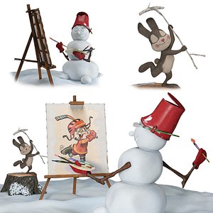 Rabbit and snowman