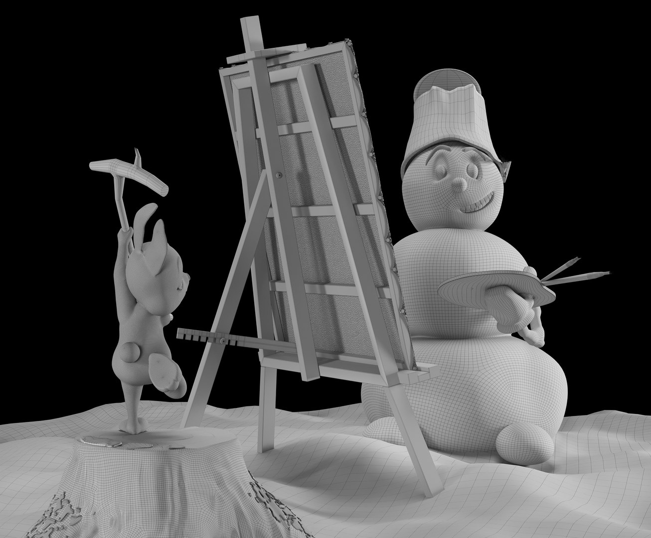 Rabbit And Snowman 3D Model - TurboSquid 1976780