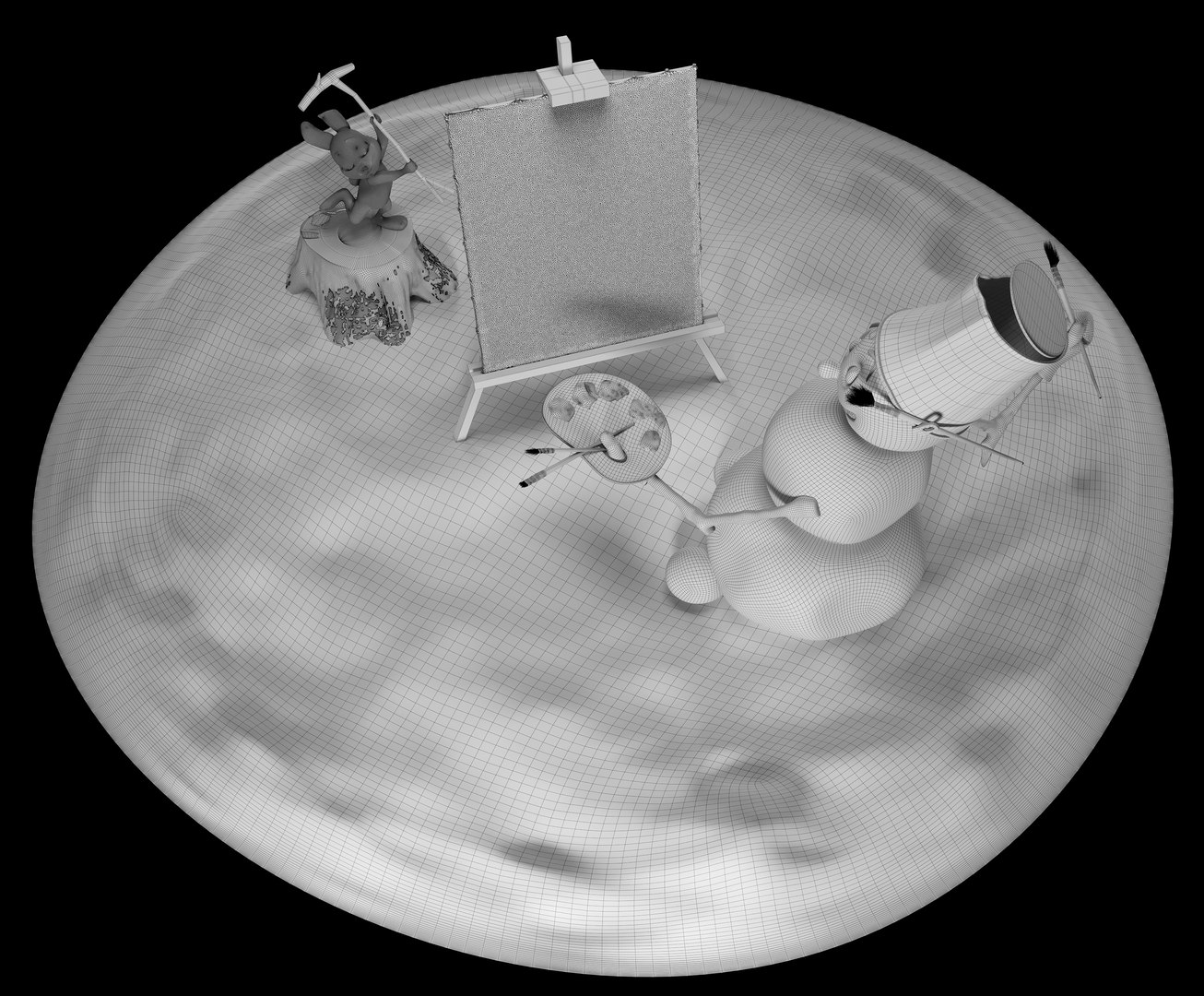 Rabbit And Snowman 3D Model - TurboSquid 1976780