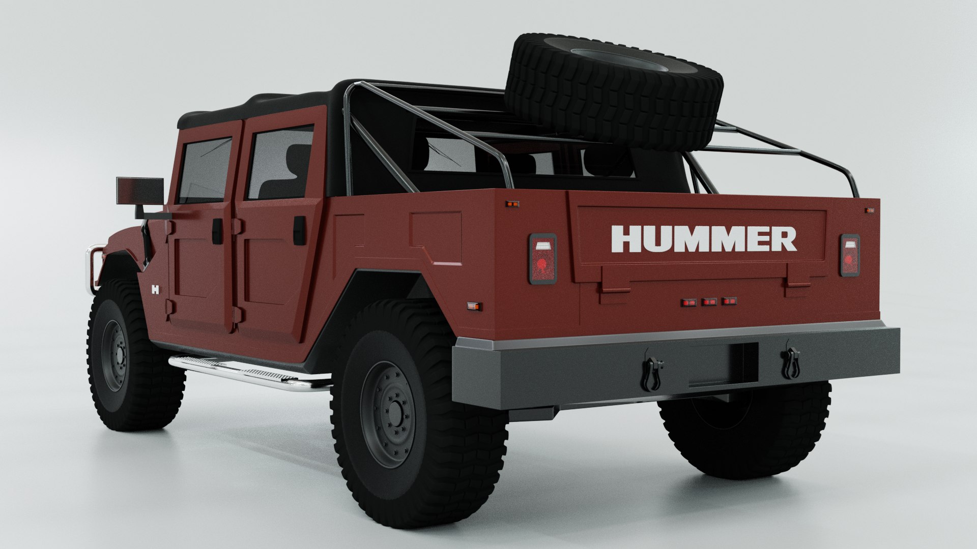 3D HUMMER H1 PICKUP SOFT ROOF FOR SUBDIV Model - TurboSquid 2033420