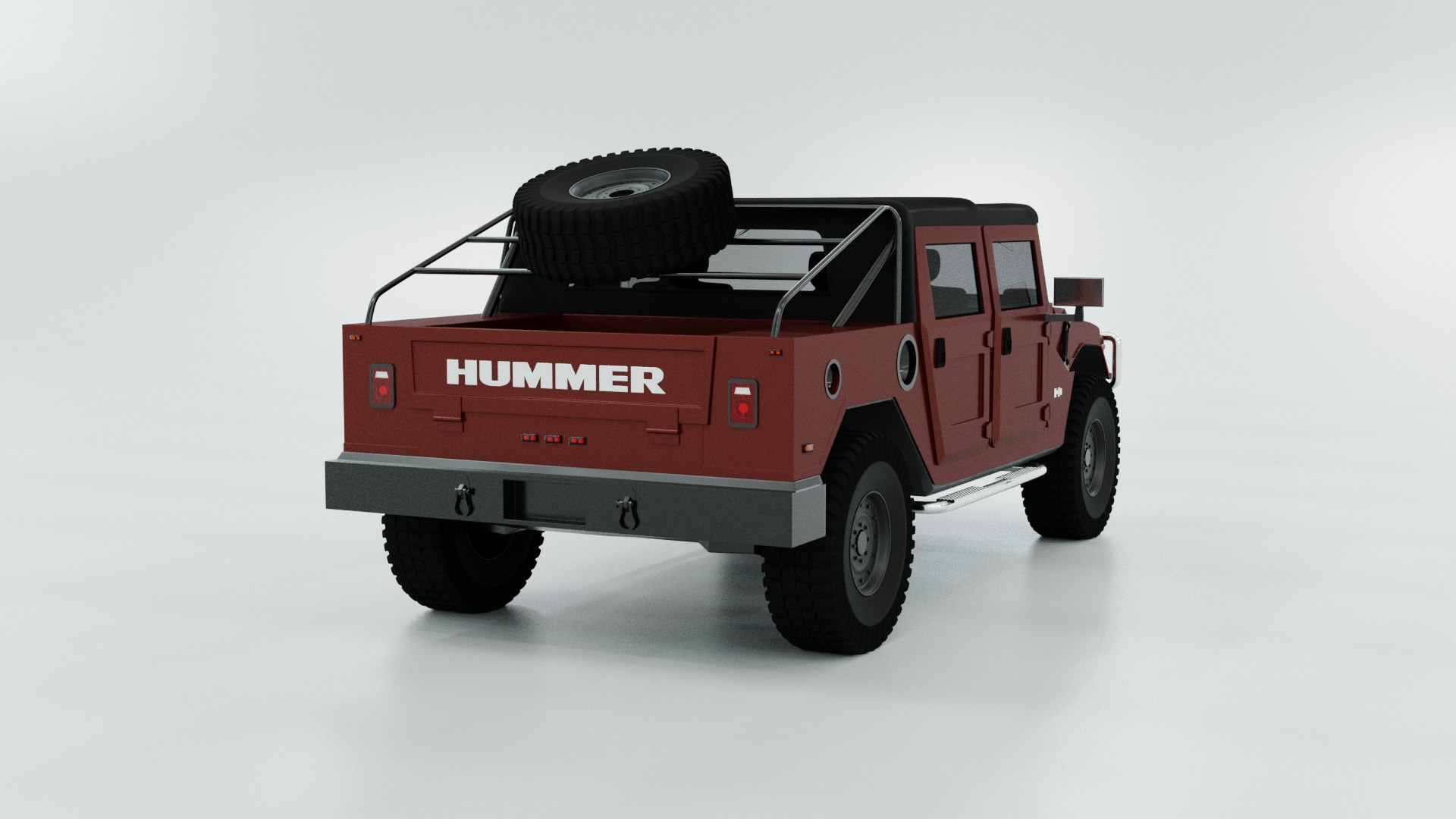 3D HUMMER H1 PICKUP SOFT ROOF FOR SUBDIV Model - TurboSquid 2033420