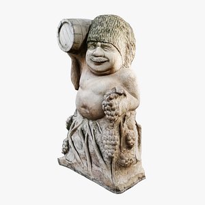 Statue Kozak With Barrel 3D model