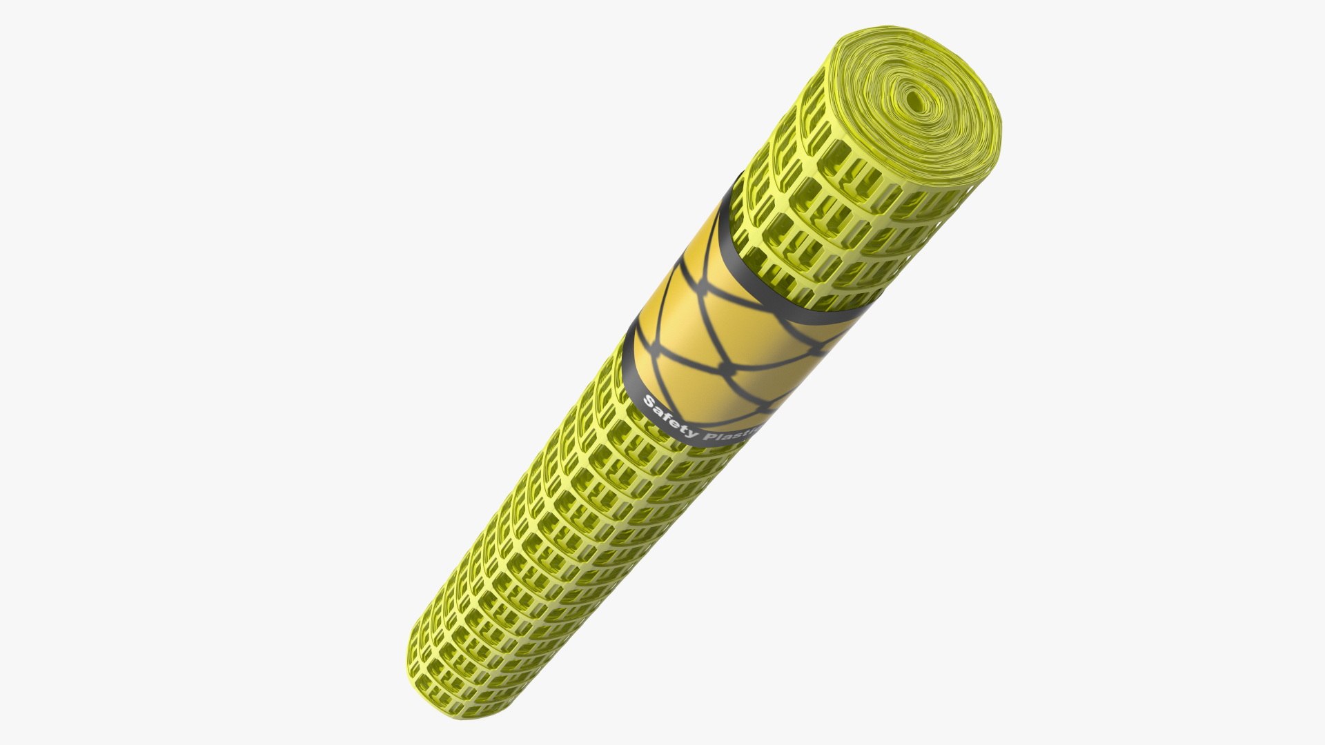 Safety Plastic Netting Roll Yellow 3D model preview