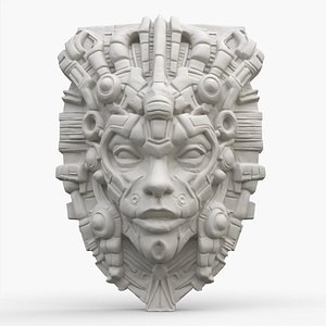 3D Cyber Aztec Masks 4 model