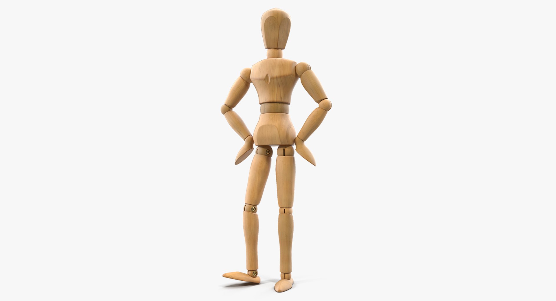 Wooden Dummy Toy Standing Pose 3D Model 3D model preview