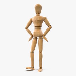 Wooden Dummy Toy Standing Pose 3D Model