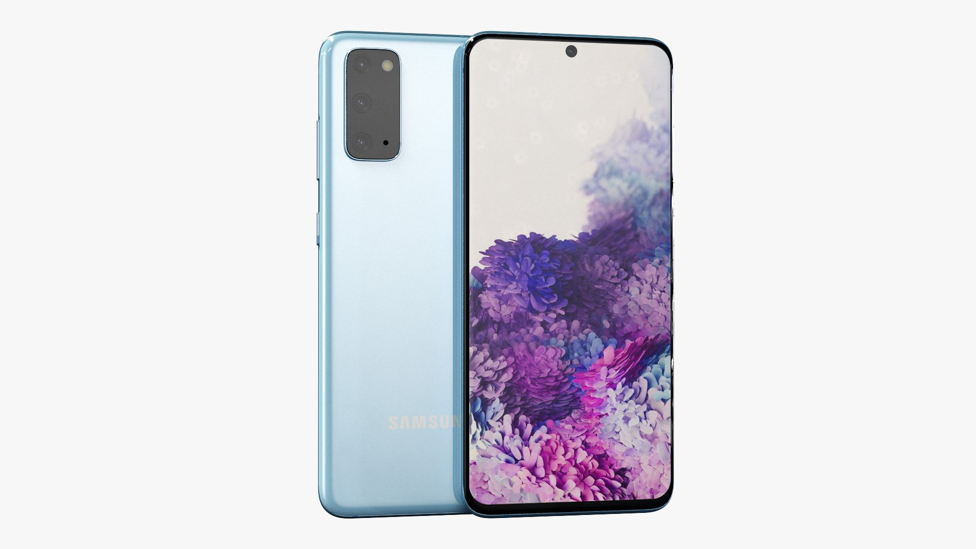 Galaxy S20 Blue 3D model preview