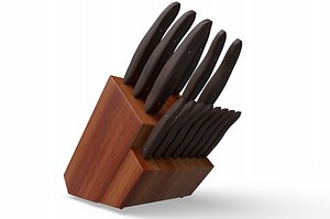 3D butcher block knife model
