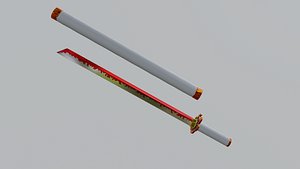 Rengoku Nichirin Katana - Demon Slayer 3D Model Game Ready 3D model