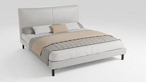 Bed with headboard in Italian modern design 3D model