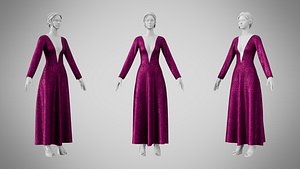 Dress 35 Plum Velvet With Design