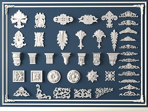 Classic European Architectural Relief Carvings and Mouldings 3D
