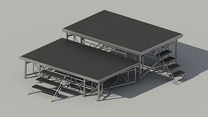 3D model Modular Event Stage Platform Deck with Stairs