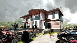 villa housing 3D model