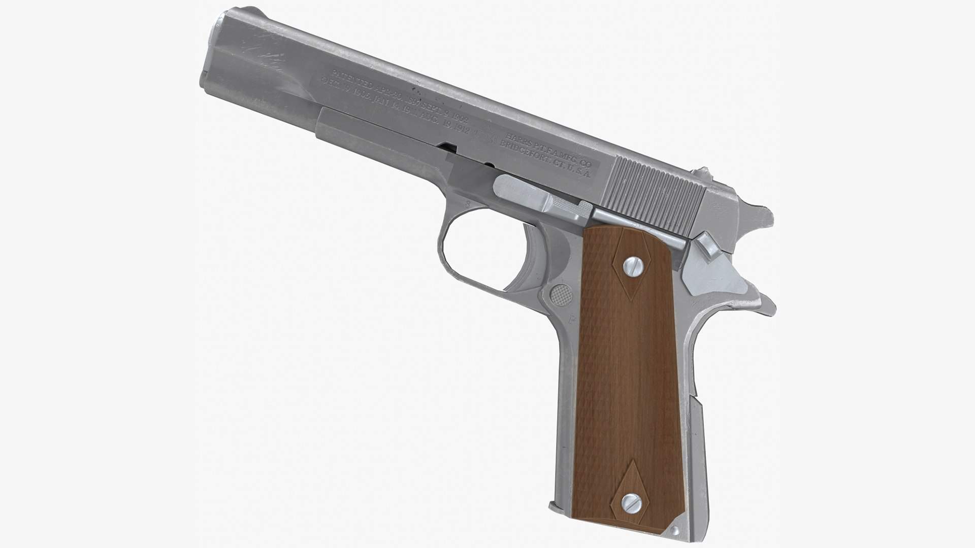 Colt 1911 Government AAA game weapon 3D model for close-up renders