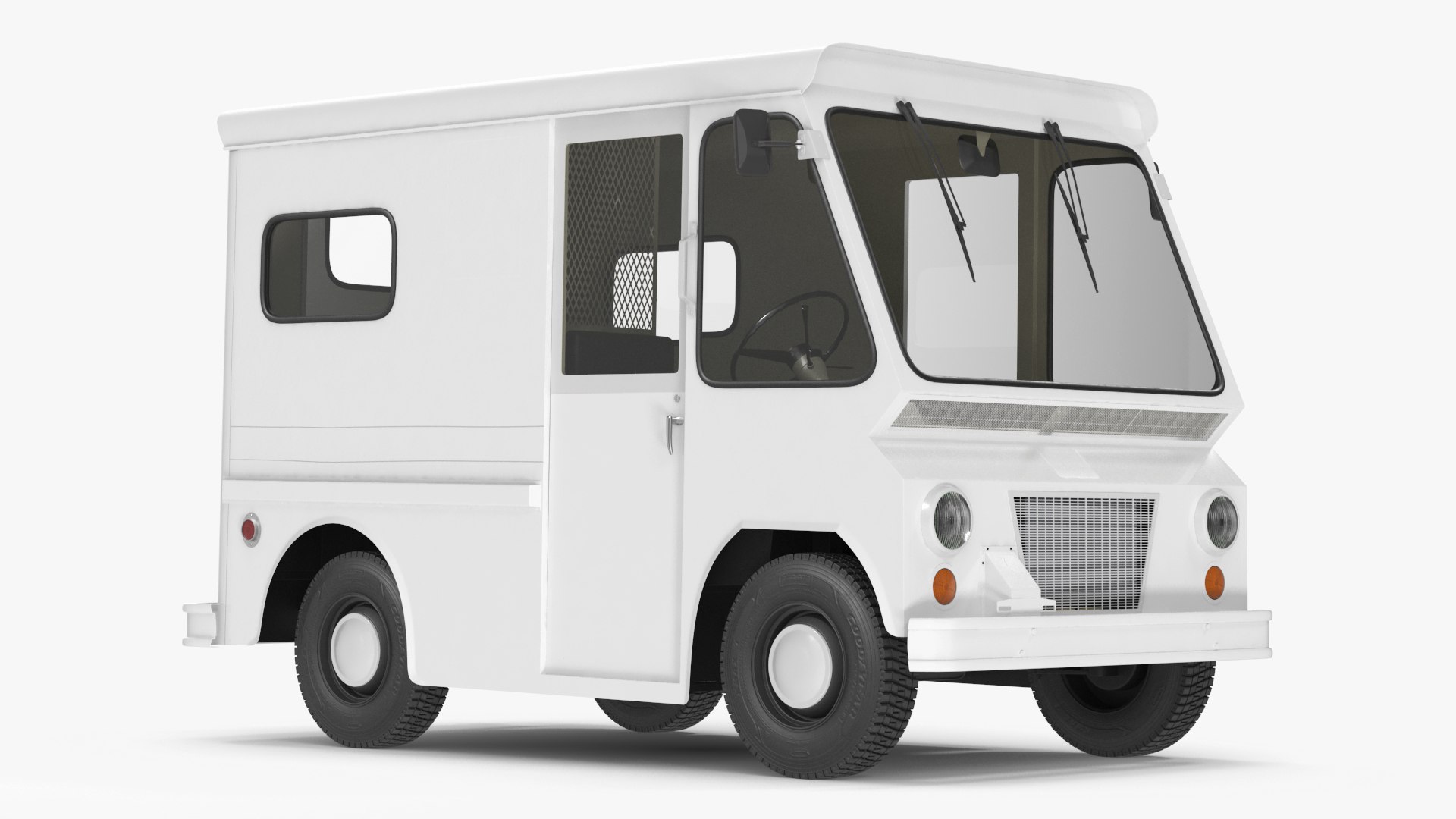 Retro Van White 3D model preview