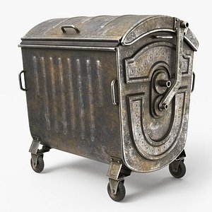 Metal Garbage Container Oxidized - PBR