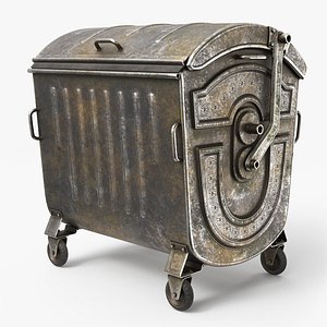 Metal Garbage Container Oxidized - PBR