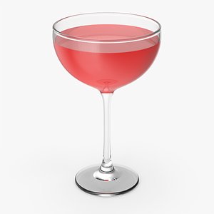3D Red Cocktail Glass model