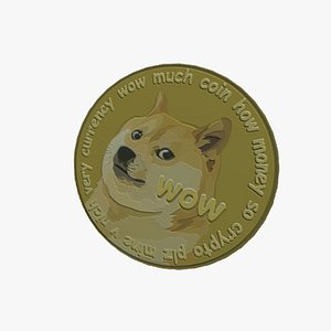Dogecoin logo 3D model