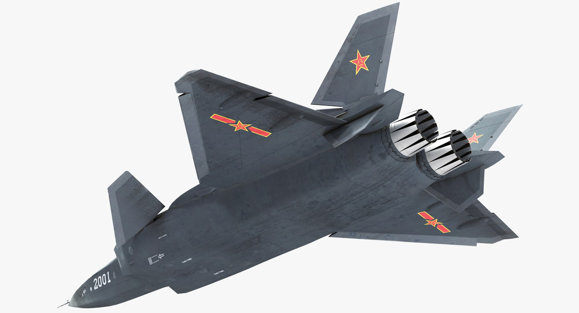 Stealth Chengdu J-20 Rigged 3D Model 3D model preview