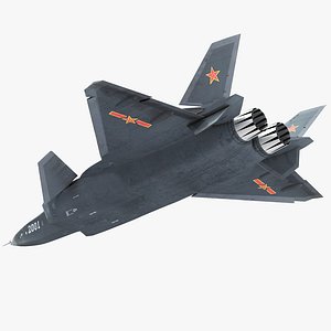 Stealth Chengdu J-20 Rigged 3D Model