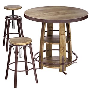 3d model bayshore pub table set