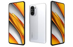 Xiaomi Poco F3 Arctic White Low Poly 3D model