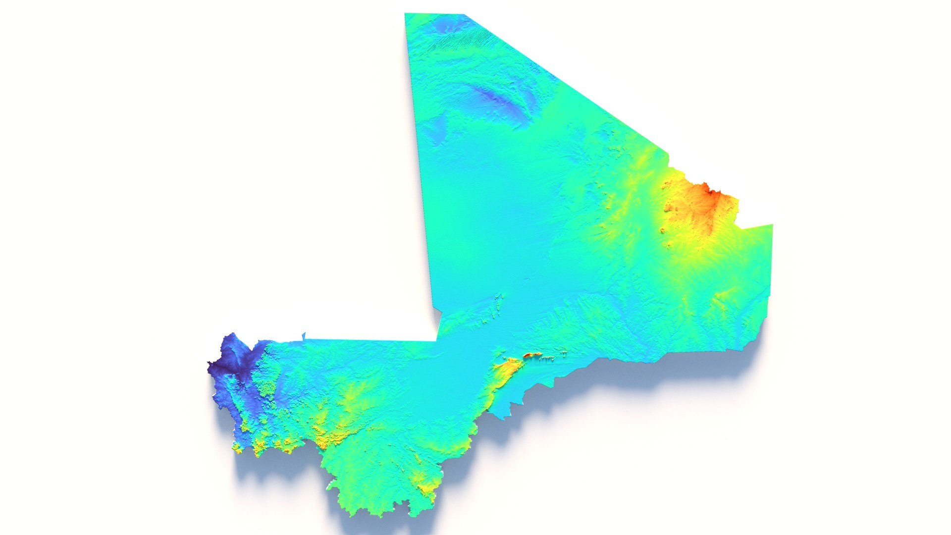 3D Mali Terrain Map Model - TurboSquid 2336526