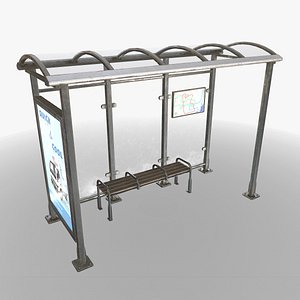 Bus Stop Shelter - Low Poly