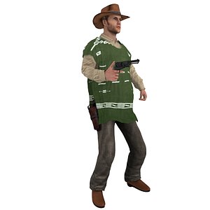 3d rigged cowboy hat