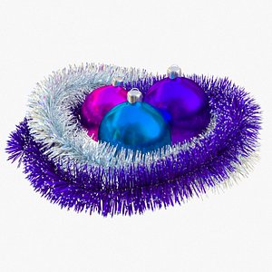 christmas balls tinsel 3D model