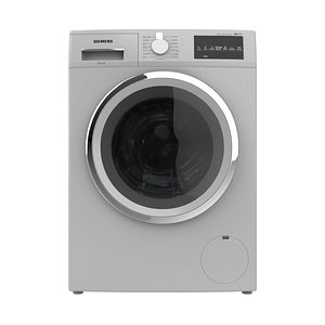 washing machine load silver 3D model