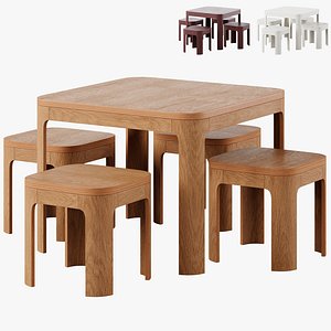Table And Stools Flexa 3D model