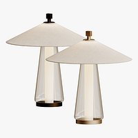 Contardi Lighting Asia Bronze and White Medium Table Lamp by Federico Peri