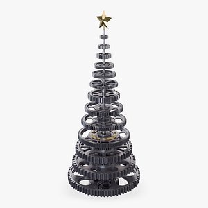 stylized gear christmas tree 3D model