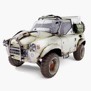 Retro vintage battle race suv car four-wheel drive lvl1 al5 3D