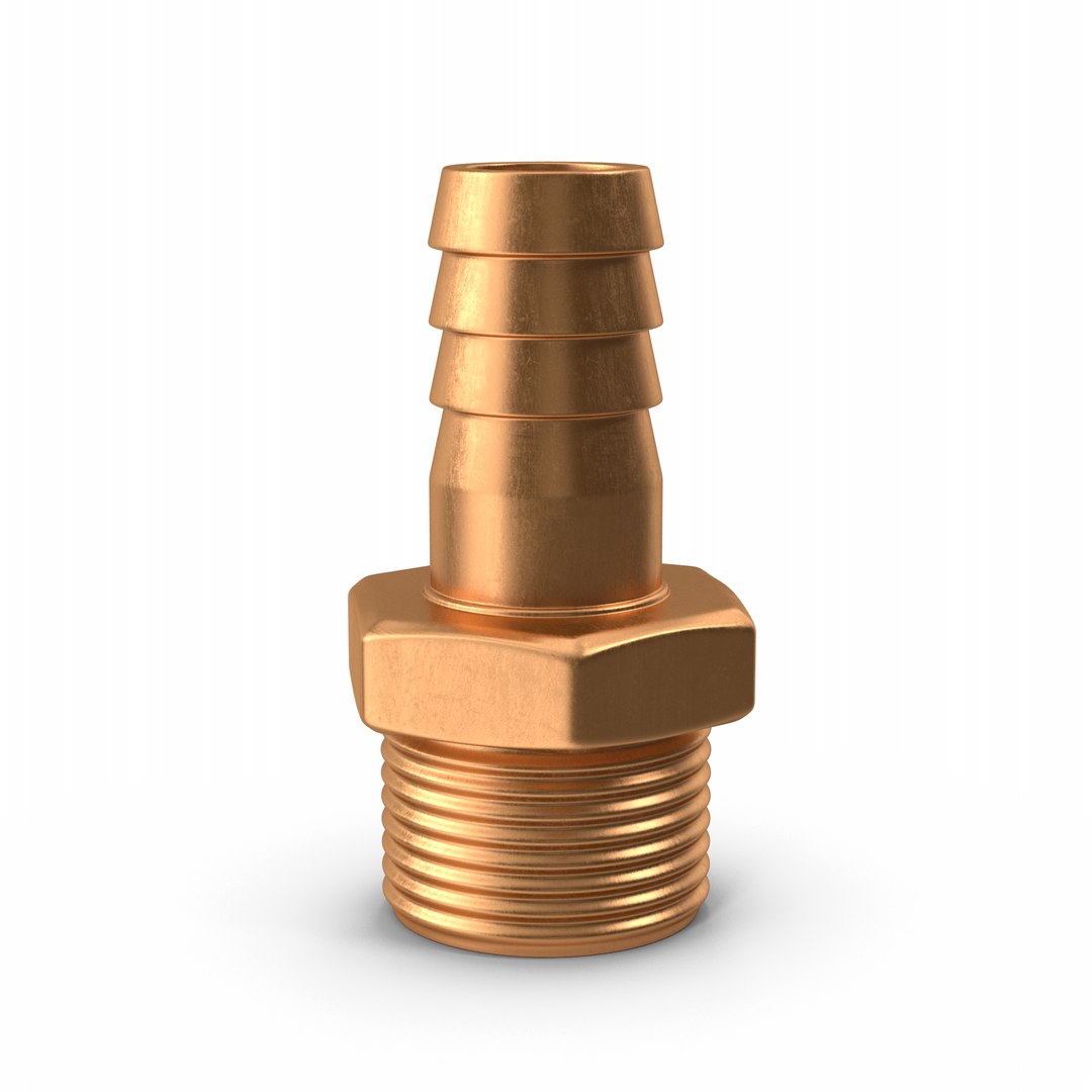 Copper Gas Pipe Adapter Model - TurboSquid 1957869