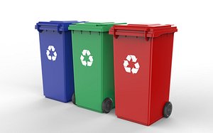 3D Plastic Trash Can