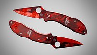 Knife 9 Ruby Red FT With Blood