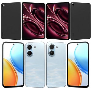 3D Xiaomi Redmi K Pad 2 Deep Black And Honor Play 80 Plus Aqua Blue model