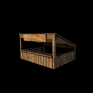 wooden store 3D model 3D