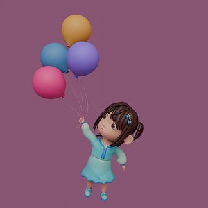 Ginny - Girl Rigged Character-3 3D model