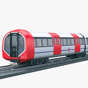 modern underground train subway 3D model
