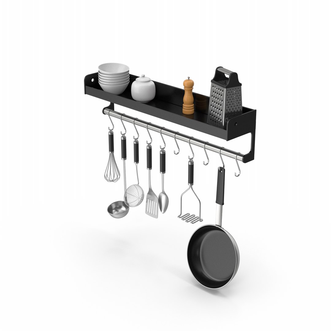 3D Kitchen Rack Set - TurboSquid 2057219